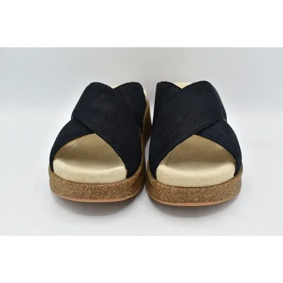 Dansko Womens Size EU 38 Bridget Black Burnished Suede Comfort Slides Sandals - Picture 2 of 14